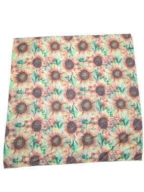 Dusti Rhoads Saddle Up Sunflowers Wild Rag Scarf 36x36 100% Silk RETIRED HTF